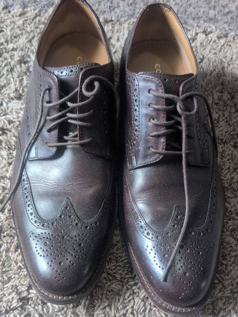 Cole Haan Men’s Brown Wingtip Oxford Dress Shoes